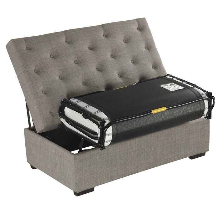 Convertible Folding Sofa Bed Ottoman With Memory Mattress And Tufted Design