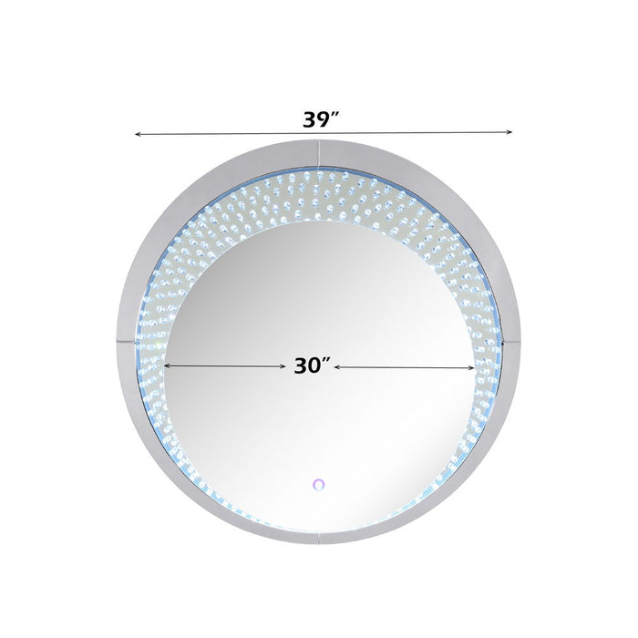 Nysa - 39" Accent Mirror With LED - Mirrored & Faux Crystals