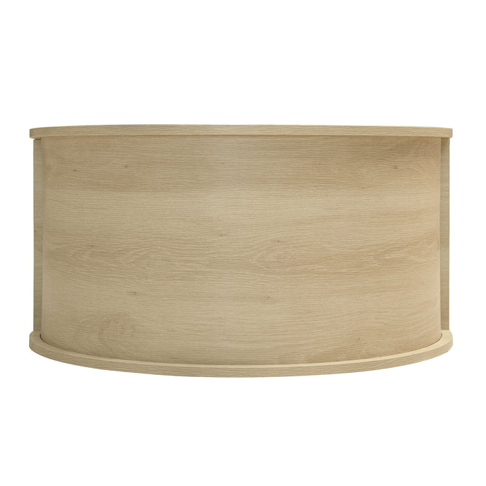 Tall Arched Kitchen Pantry, Arched Storage Display Cabinet With 2 Drawers & Adjustable Shelves, Rattan Door Versatile Storage Cabinet For Kitchen, Dining Room - Natural