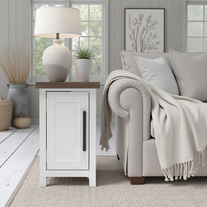 Hampton - Chairside Table - Jasmine Whitewash / Barnwood