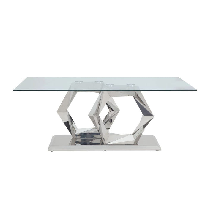 Gianna - Dining Table - Clear Glass Top & Stainless Steel