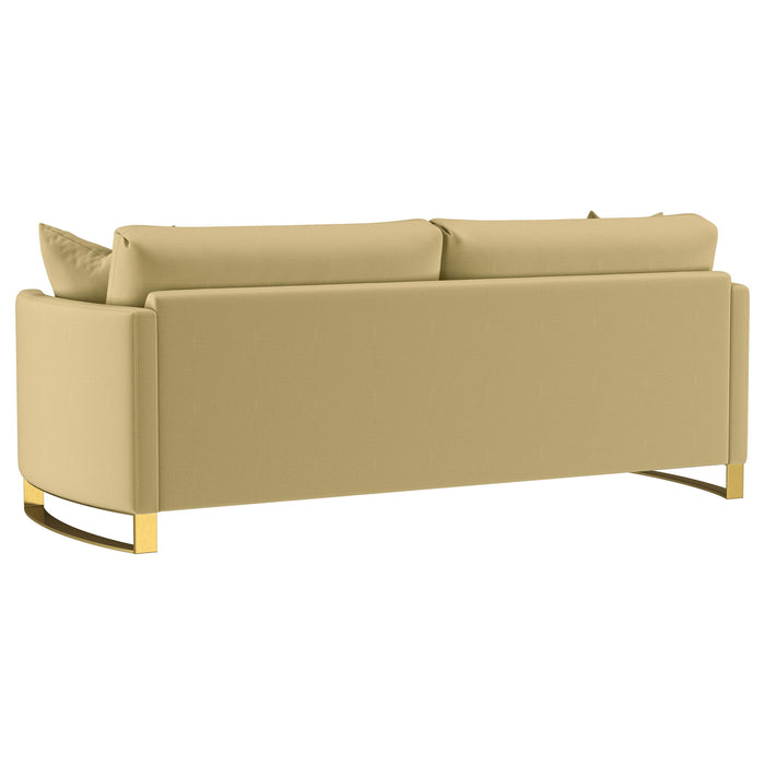 Corliss Upholstered Curved Track Arm Sofa Camel