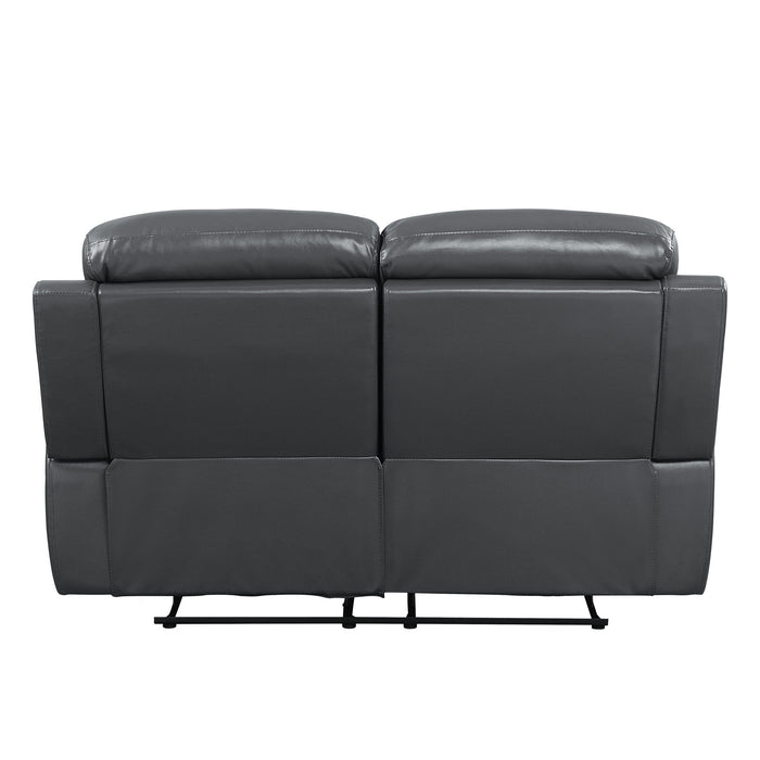 Lamruil - Motion Loveseat - Gray Top Grain Leather