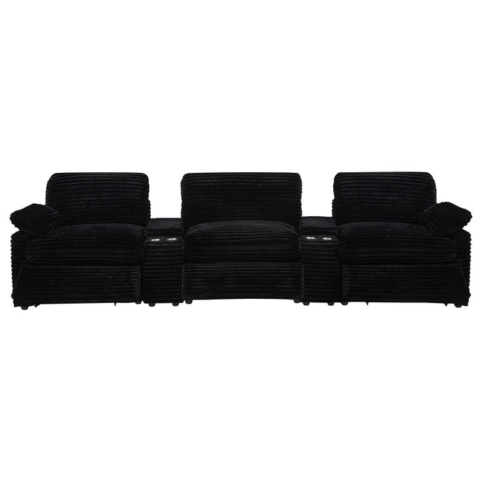Collins 5-Piece Power Reclining Home Theater Seating Black