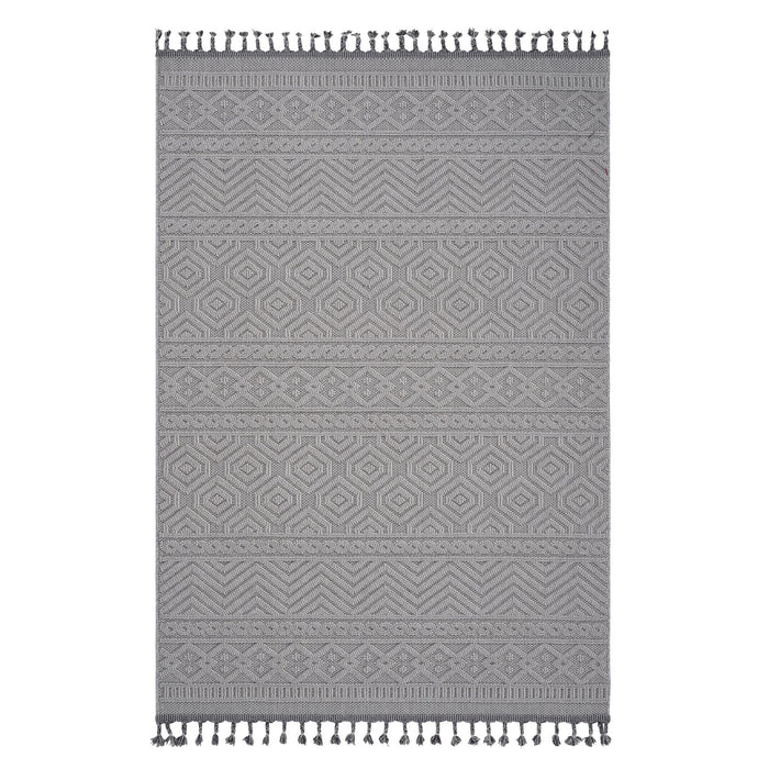 Guros - 6' X 9' Geometric Indoor / Outdoor Area Rug - White