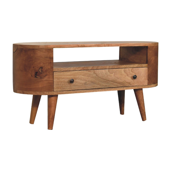 Mini Rounded Entertainment Unit - Oak