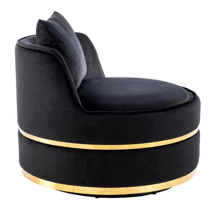 360 Degree Swivel Over Sized Upholstered Barrel Chair