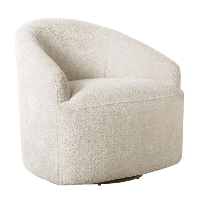 Upholstered 360 Degree Swivel Chair - Cream