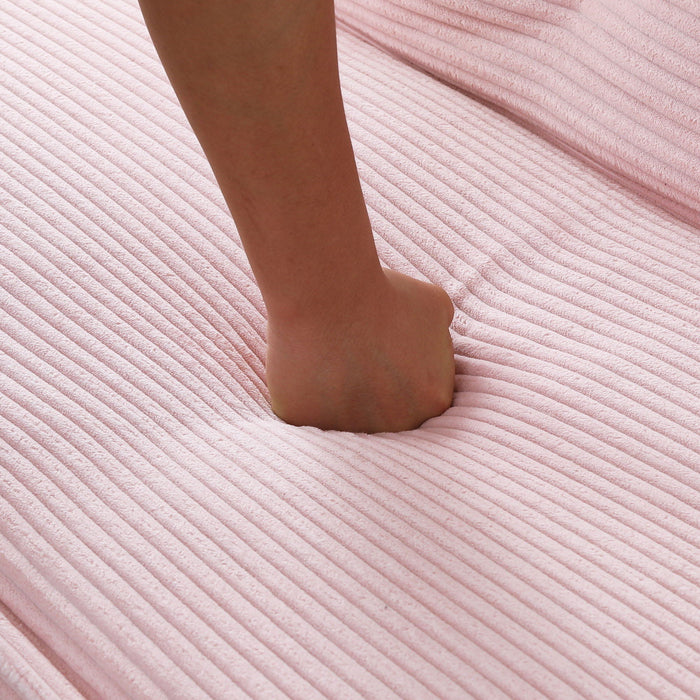 Versatile Corduroy Sofa Bed With Solid Wood Frame