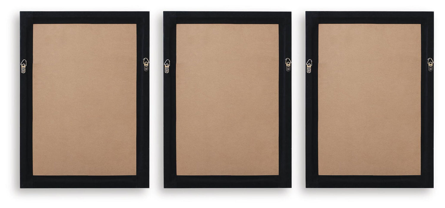 Janisburg - Wall Art Set (Set of 3) - Black / White / Brown