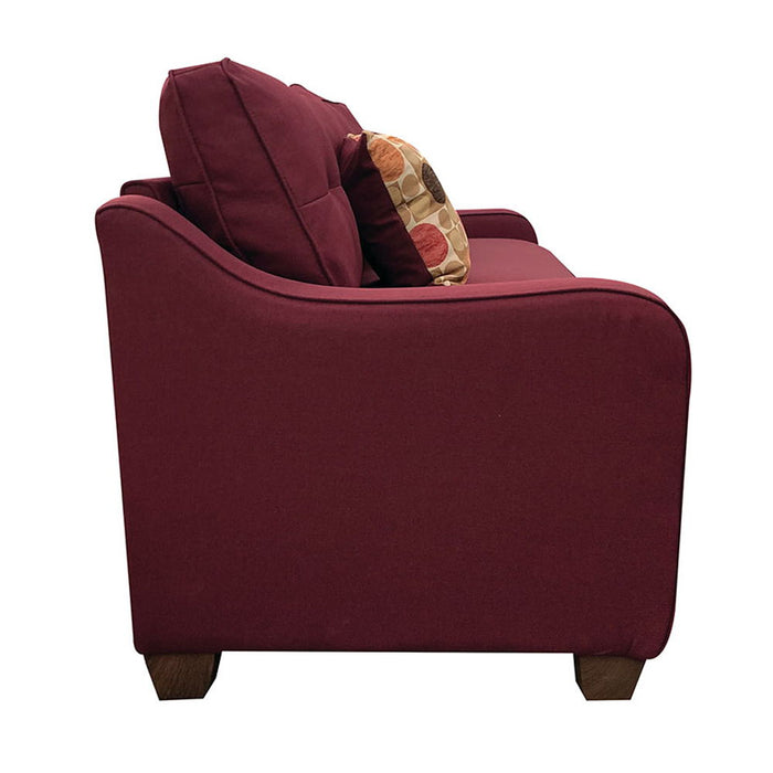 Cleavon II - Reversible Sectional Sofa & Ottoman With 2 Pillows - Red Linen