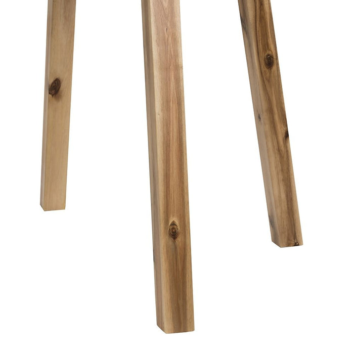 Round Dining Table, Solid Wood - Natural Wood / Brown