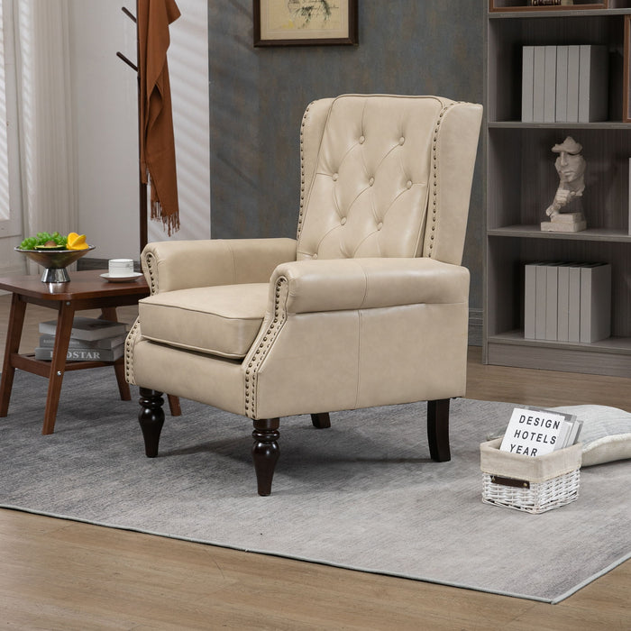 Modern Accent Armchair With Sturdy Wood Legs