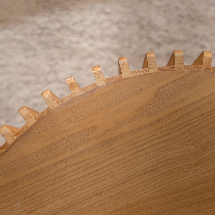Cylindrical Coffee Table With Vertical Texture Relief