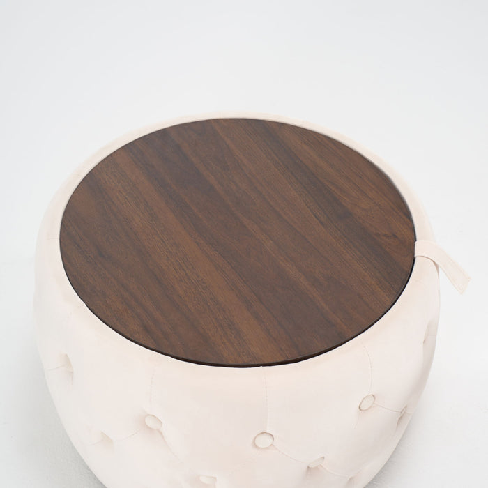 Nesting Ottomans 2 Piece With Tray, 4 In 1 Function