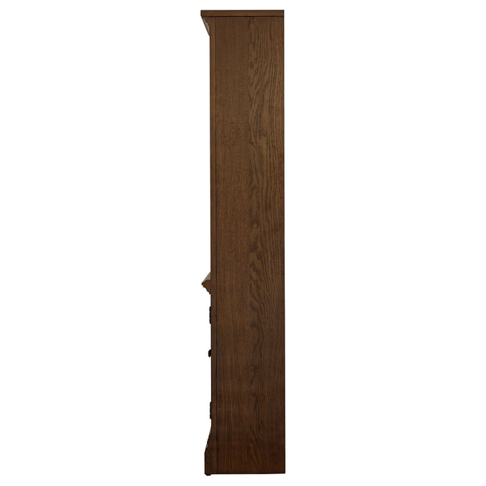 Stigham - Bookcase With 2 Door Cabinet, Adjustable Shelves, Cable Management - Oak