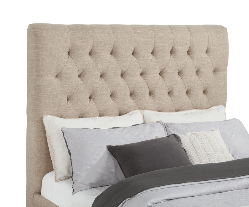 Chloe Upholstered Full Panel Bed Oatmeal