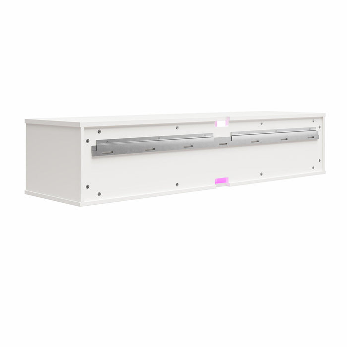 Glitch - Floating TV Stand For TVs Up To 60" With RGB Lighting And Sliding Door - White