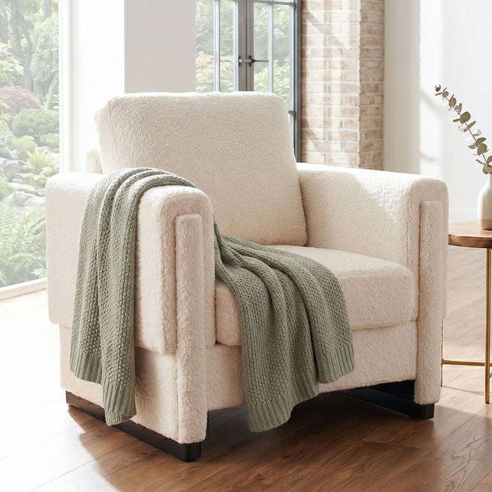 Upholstered Accent Armchair With Square Arm
