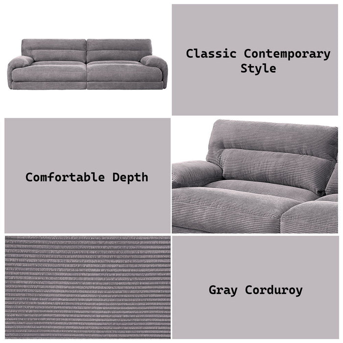 Cadenza - Sofa - Gray Corduroy
