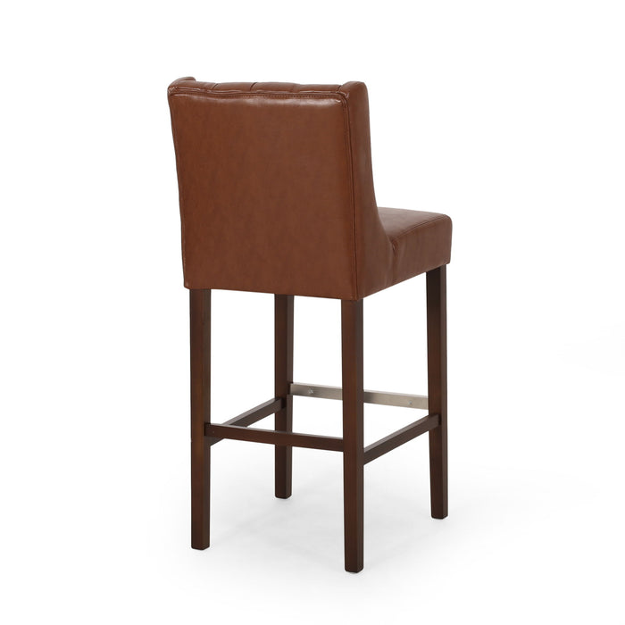 Solstara - Upholstered Dining Barstool With Button Tufted And Wing Back