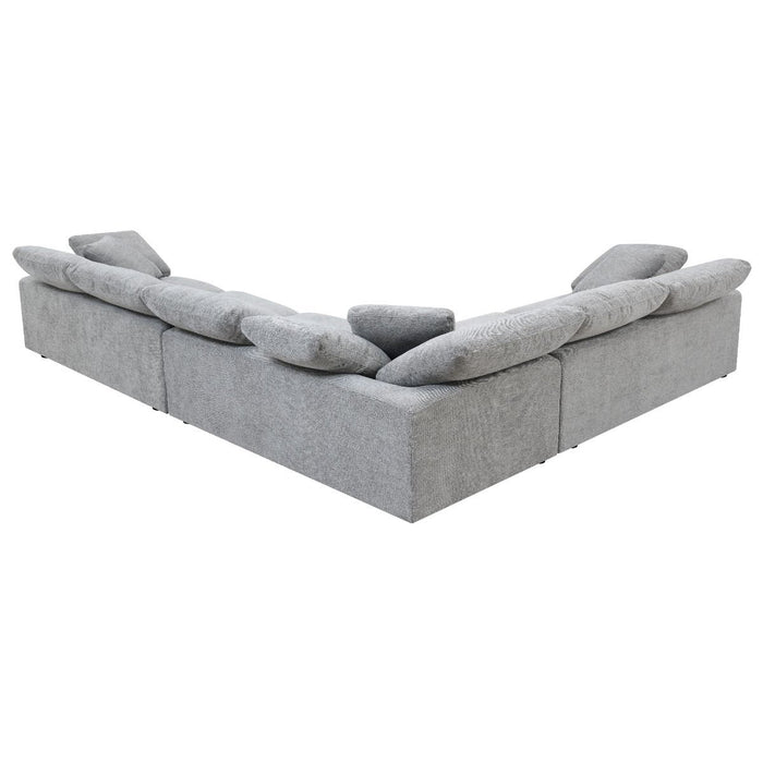 Naveen - Sectional Sofa With 6 Pillows - Gray Linen