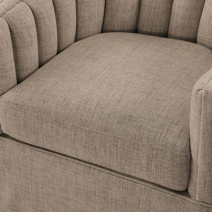 Solitude - Skirted Swivel Accent Chair With Hemp Like