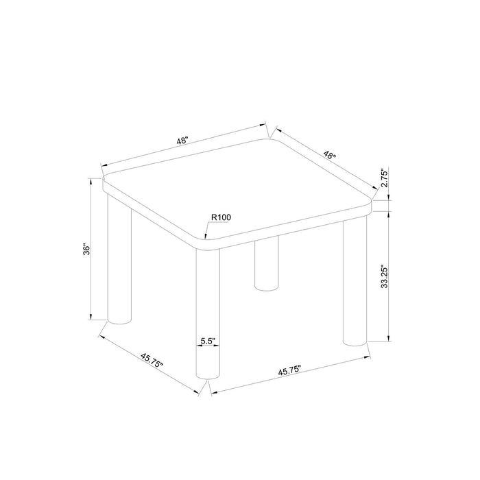 Square Frame Dining Table - Gray