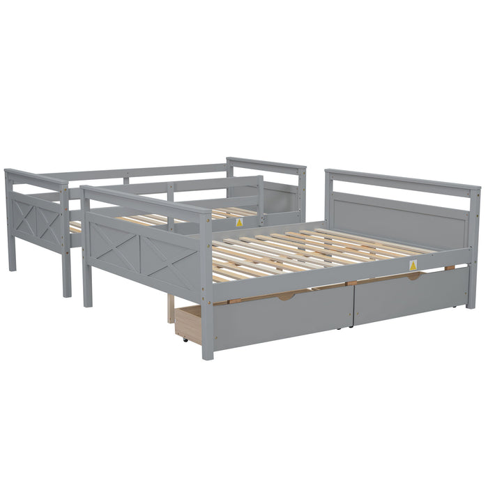 Bunk Bed With Ladder And Safety Guardrail