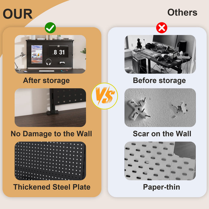 Clamp On Desk Pegboard With Single Monitor Stand