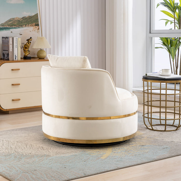 360 Degree Swivel Over Sized Upholstered Barrel Chair