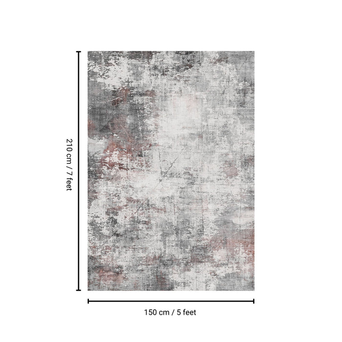 Toucan - 5' X 7' Washable Non - Slip Area Rug - Ivory / Dark Gray