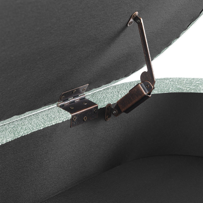 Modern Ottoman Oval Storage Bench With Rubber Wood Legs