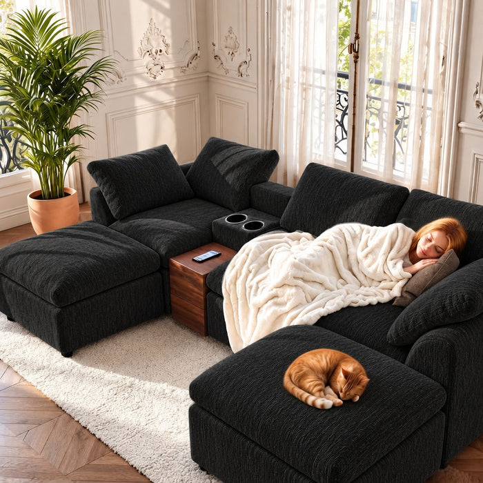 Modular Cloud Couch With Storage Console