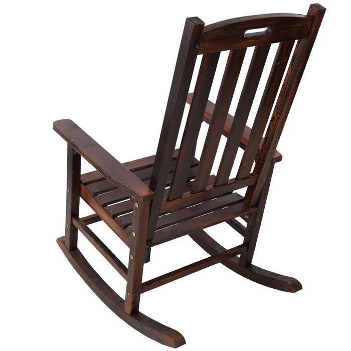 Oversized Porch Rocker Chair With Wide Seat And Tall Backrest