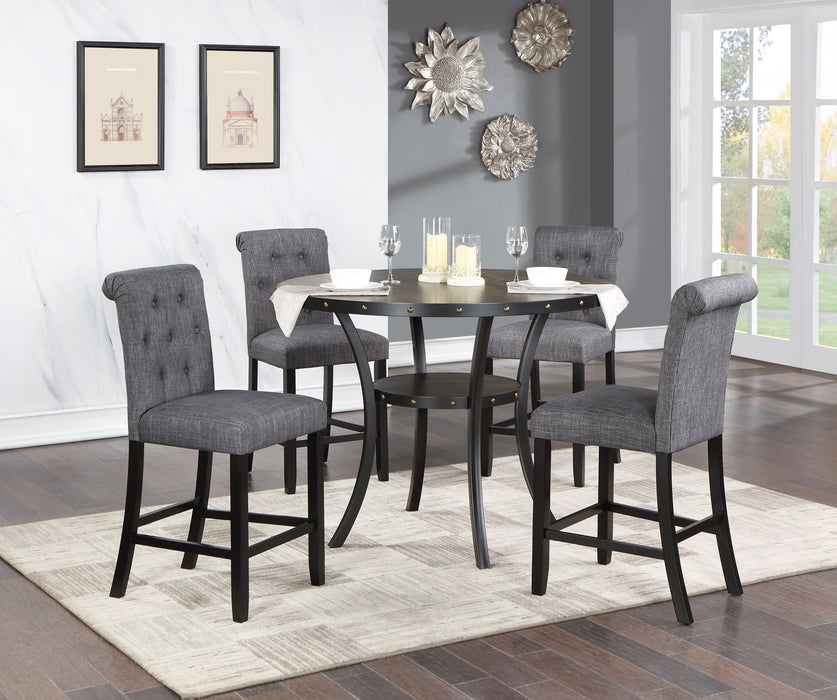 Dining Room Furniture Natural Wooden Round Dining Table Counter Height Dining Table Only Nailheads And Storage Shelve