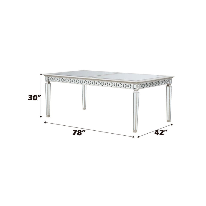 Varian - Dining Table 78"L) - Mirrored & Antique Platinum