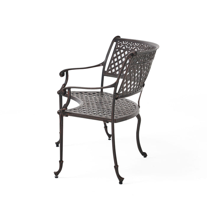 Sector - Bench With Curved Design And Diamond Cross Seat - Copper