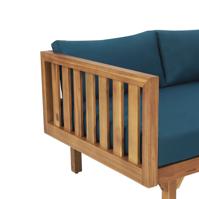 Claremont - 3 Seater Daybed Teak Acacia Wood Water Resistant Cushions