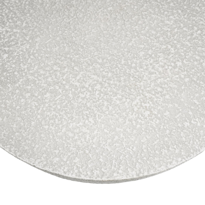 Mgo Cylindrical Side Table With Faux Stone Top And Wood Faux Base - Antique White / Natural