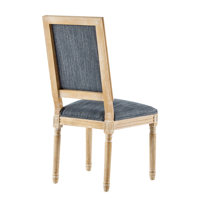 French Country Style Dining Chair With Upholstered Seating And Fluted Legs
