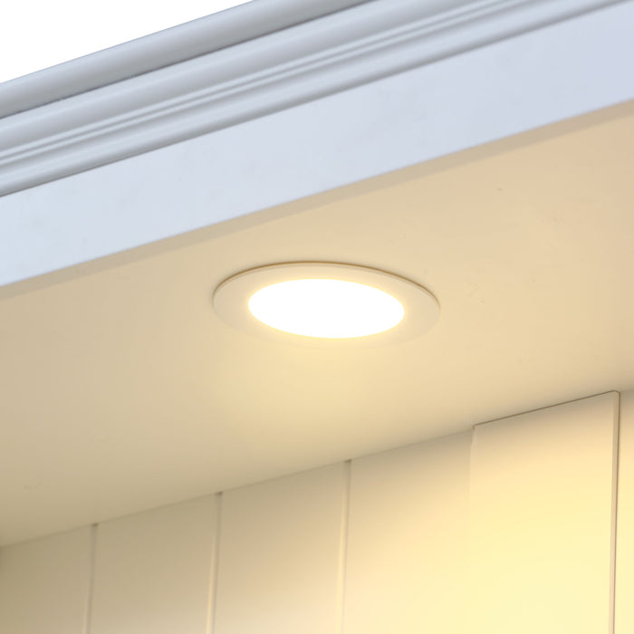 Retro Style 3 Piece Bookcase Display Cabinet With Adjustable LED Lighting, Tempered Glass Shelves - White