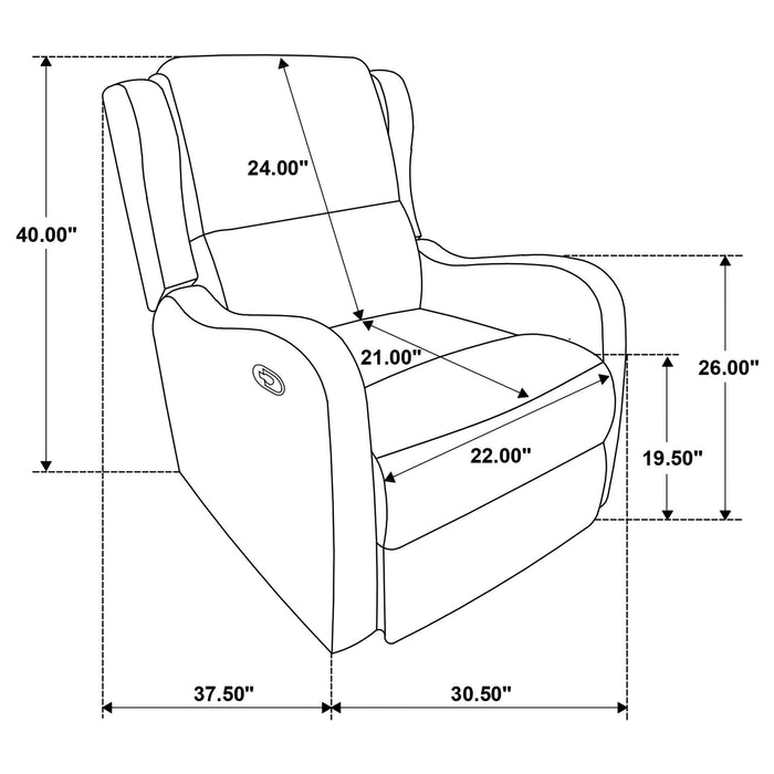 Cortland - Upholstered English Arm Recliner Chair Comfort Enhancing Lounge Chair - Ivory