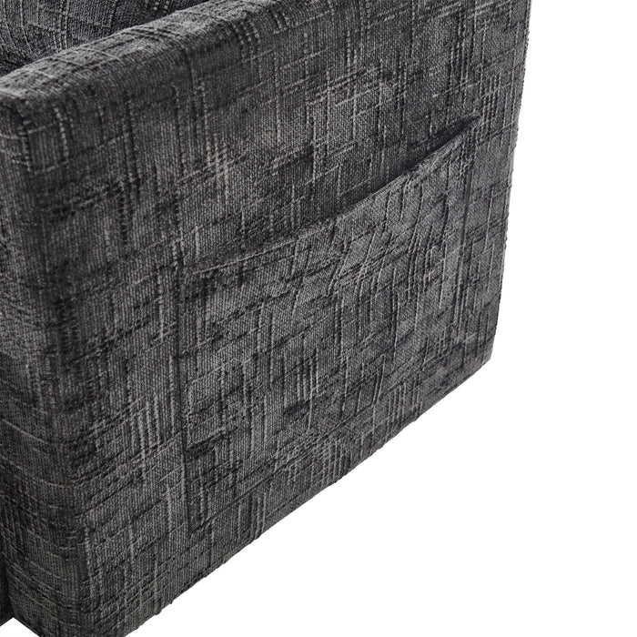 Multifunctional Chenille Recliner Sofa With Storage And Phone Bracket