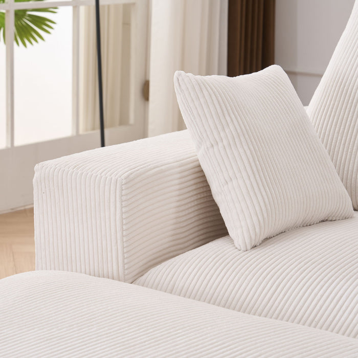 Modular Sectional Sofa With Ottoman, USB And Type C Charger, Petal Armrest Design