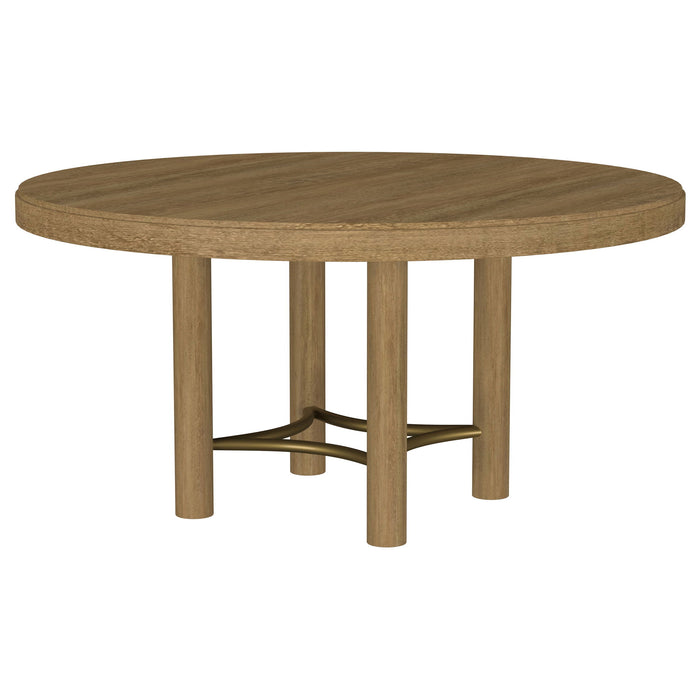 Arini 7-piece Round Dining Table Set Sand Wash and Black