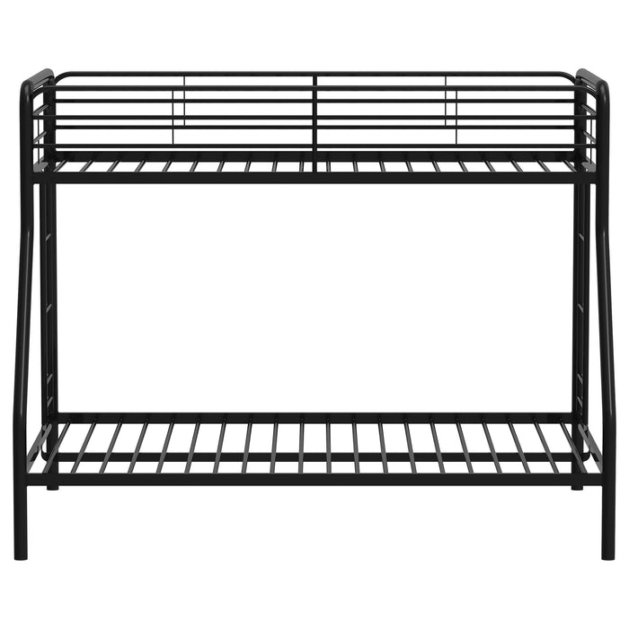 Carson Metal Twin Over Full Bunk Bed Glossy Black