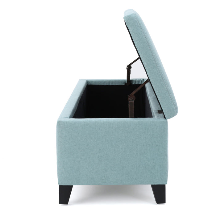 Contemporary Storage Ottoman Bench With Polyester Upholstery