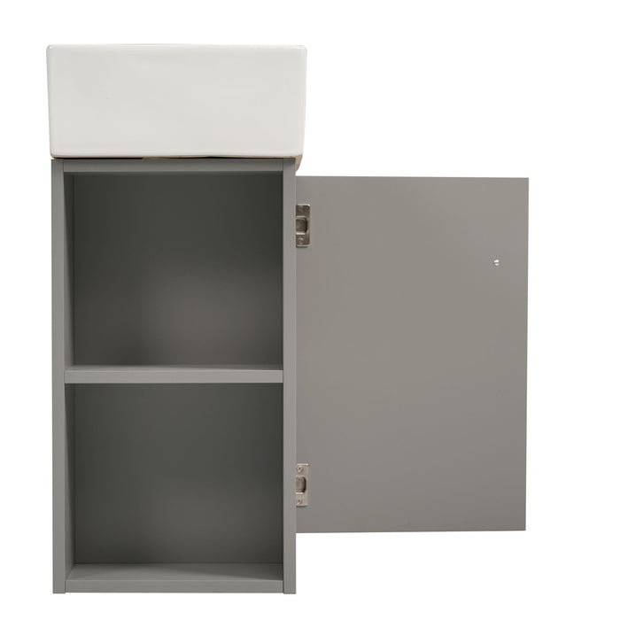 Modern Floating Bathroom Vanity With Ceramic Basin Perfect For Small Bathrooms