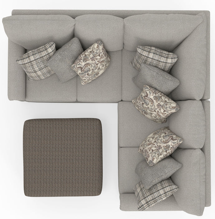 Livingston - Sectional With Comfort Coil Seating, 40" Cocktail Ottoman And Accent Pillows Included